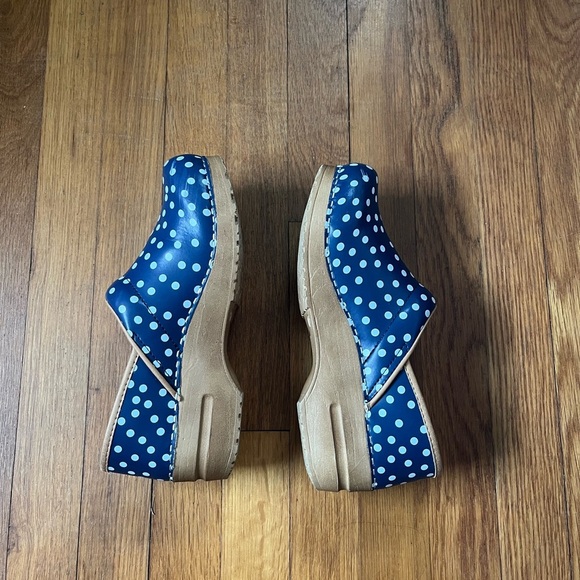 Sanita Blue and White Polka Dot Clogs - Picture 13 of 13